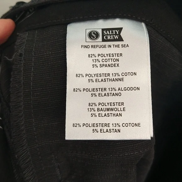 Salty Crew Men's Hybrid Dark Gray Black Shorts Size 33 Zipper Utility pocket - Picture 6 of 7